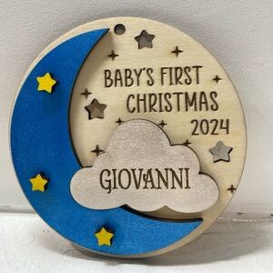LASER ENGRAVED BABY FIRST CHRISTMAS ORNAMENT 🌲